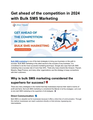 Get ahead of the competition in 2024 with of Bulk SMS Marketing