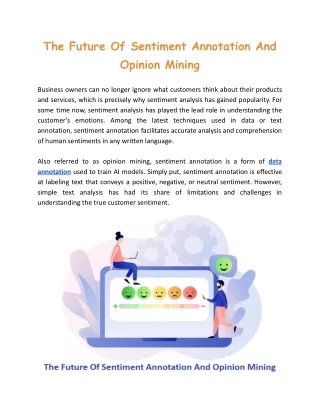 The Future Of Sentiment Annotation And Opinion Mining