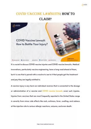 COVID Vaccine Lawsuits: How to Claim?