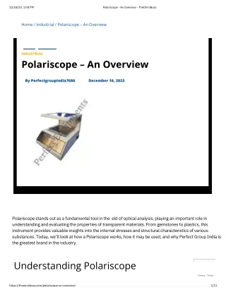 Polariscope – An Overview