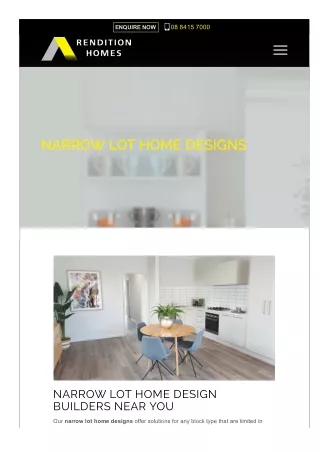 Narrow Lot Home Designs