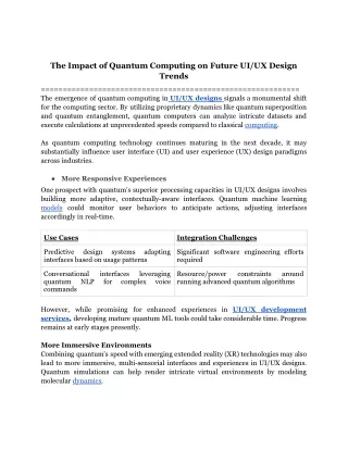 The Impact of Quantum Computing on Future UI_UX Design Trends