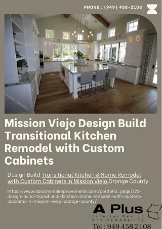 Mission Viejo Design Build Transitional Kitchen Remodel with Custom Cabinets