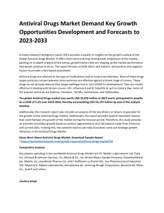 Antiviral Drugs Market