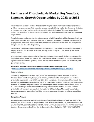 Lecithin and Phospholipids Market