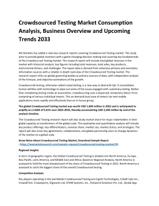 Crowdsourced Testing Market
