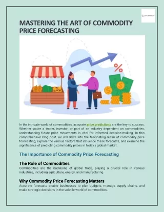 Mastering the Art of Commodity Price Forecasting