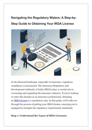 Navigating the Regulatory Waters: A Step-by-Step Guide to Obtaining Your IRDA Li
