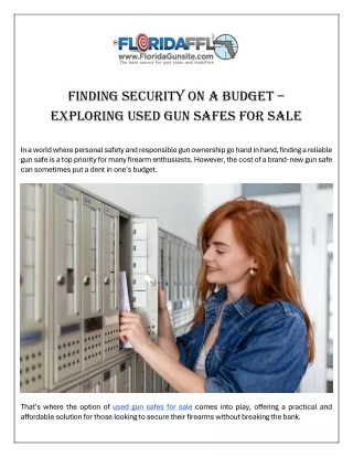 Finding Security on a Budget - Exploring Used Gun Safes for Sale