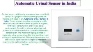 Urinal Sensor in India