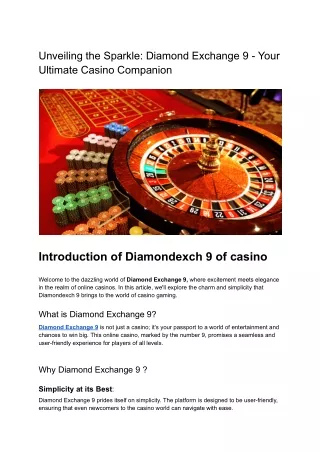 _the Sparkle_ Diamond Exchange 9 - Your Ultimate Casino Companion