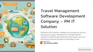 Travel Management Software Development Company - PM IT Solution