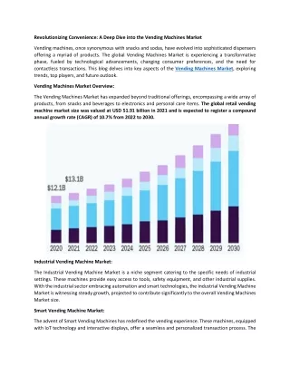 Vending Machines Market Research Reports