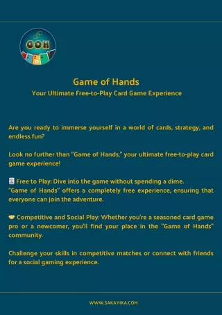 Game of Hands:  Your Ultimate Free-to-Play Card Game Experience