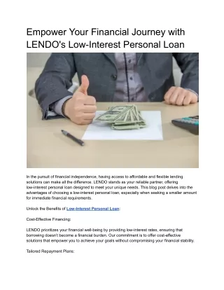 Low-interest personal loan