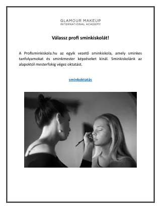 Válassz profi sminkiskolát!