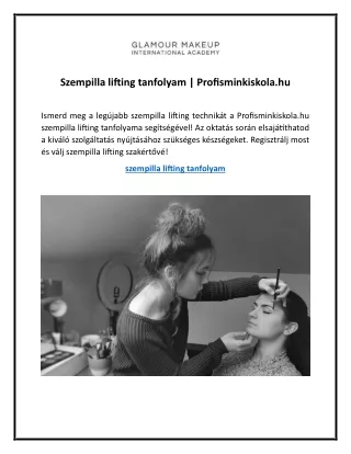 Szempilla lifting tanfolyam | Profisminkiskola.hu