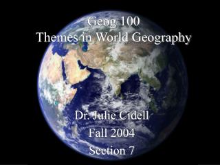 Geog 100 Themes in World Geography