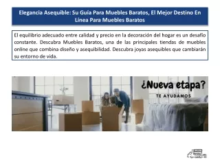 Elegancia Asequible: Su Guía Para Muebles Baratos, El Mejor Destino En Línea Par