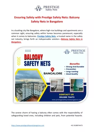 Balcony Safety Nets in Bangalore