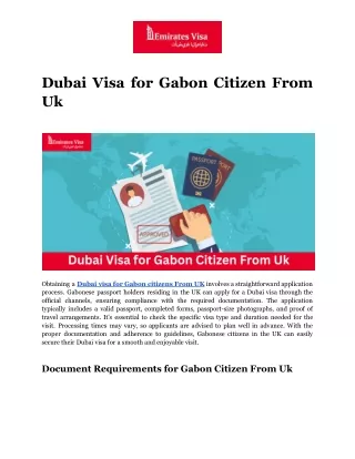 Dubai Visa for Gabon Citizen From Uk