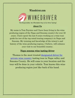 Napa private driver