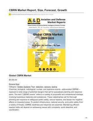 CBRN Market Report Size Forecast Growth