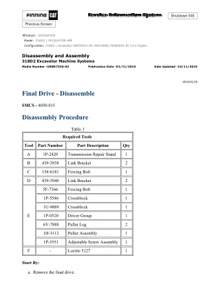 Caterpillar Cat 318D2 L Excavator (Prefix HBP) Service Repair Manual (HBP00001 and up)