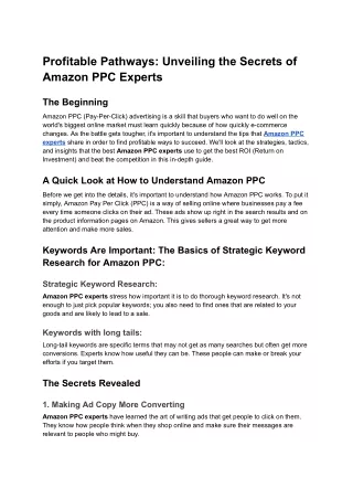 Profitable Pathways_ Unveiling the Secrets of Amazon PPC Experts - Google Docs