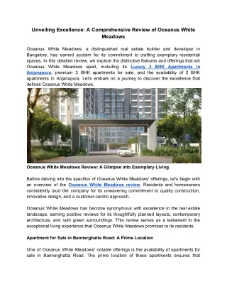 Unveiling Excellence_ A Comprehensive Review of Oceanus White Meadows