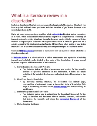 What is a literature review in a dissertation