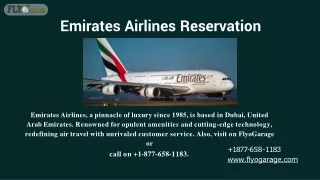 Emirates Airlines Booking Made Simple with FlyoGarage | Call at  1-877-658-1183