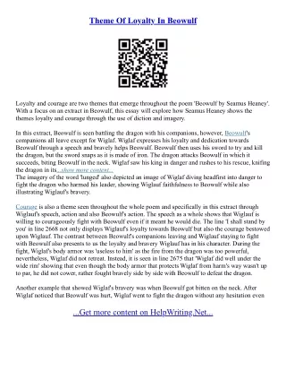 Beowulf Essays