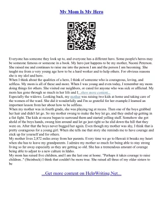 Essay About Mom