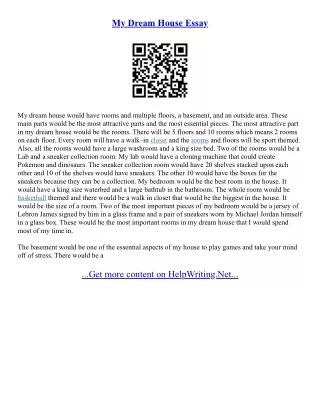 My Dream House Essay