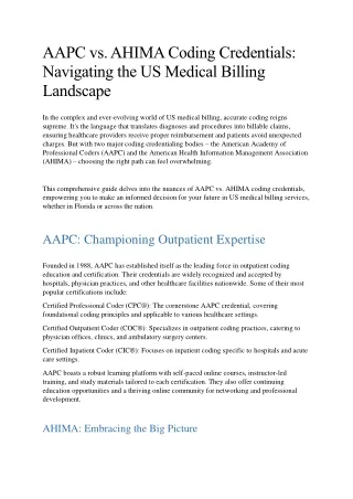 AAPC vs AHIMA Coding Credentials Navigating the US Medical Billing Landscape