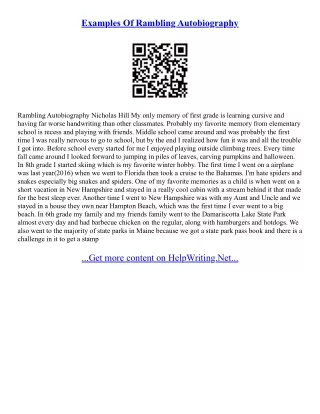 How To Write A Biography Essay