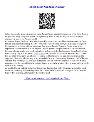 Essay On Julius Caesar