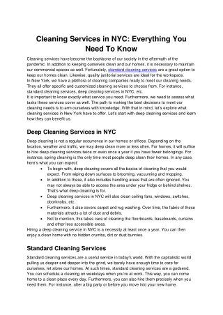 Cleaning Services in NYC_ Everything You Need To Know