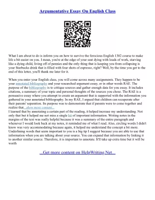 Argument Essays