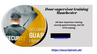 Door Supervisor Training in Manchester