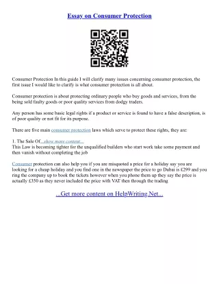 Essay On Consumer Rights