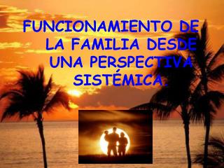 FUNCIONAMIENTO DE LA FAMILIA DESDE UNA PERSPECTIVA SISTÉMICA.