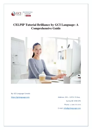 CELPIP Tutorial Brilliance by GCI Language A Comprehensive Guide