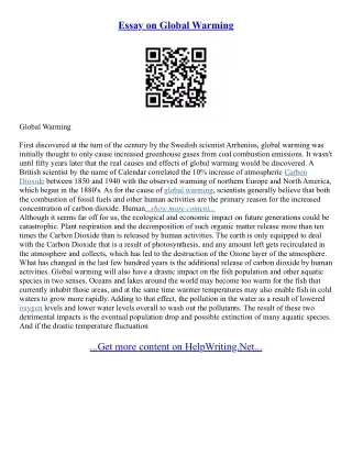 Essay On Global Warming Wikipedia