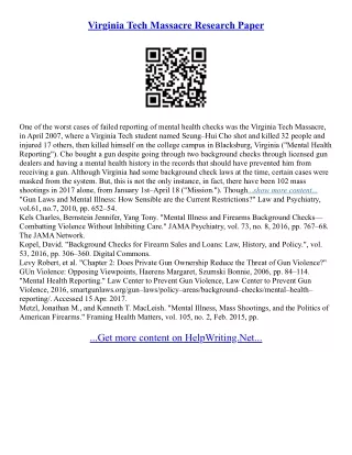 Virginia Tech Essay