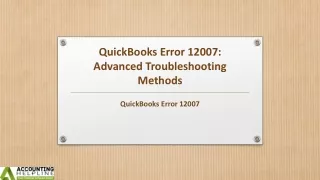 Best ever guide to fix QuickBooks Error 12007