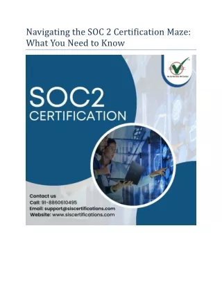 Navigating the SOC 2 Certification Maze: What You Need to Know