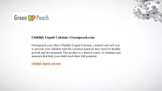 Childlife Liquid Calcium | Greenpeach.com