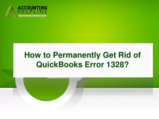 Instant Method To Troubleshoot QuickBooks Error 1328